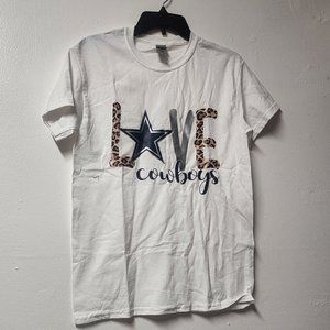 Gildan Cotton Women's Small LOVE Cowboys tshirt NWOT Fan Apparel